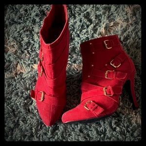 JustFab Red Ladies Bootie
